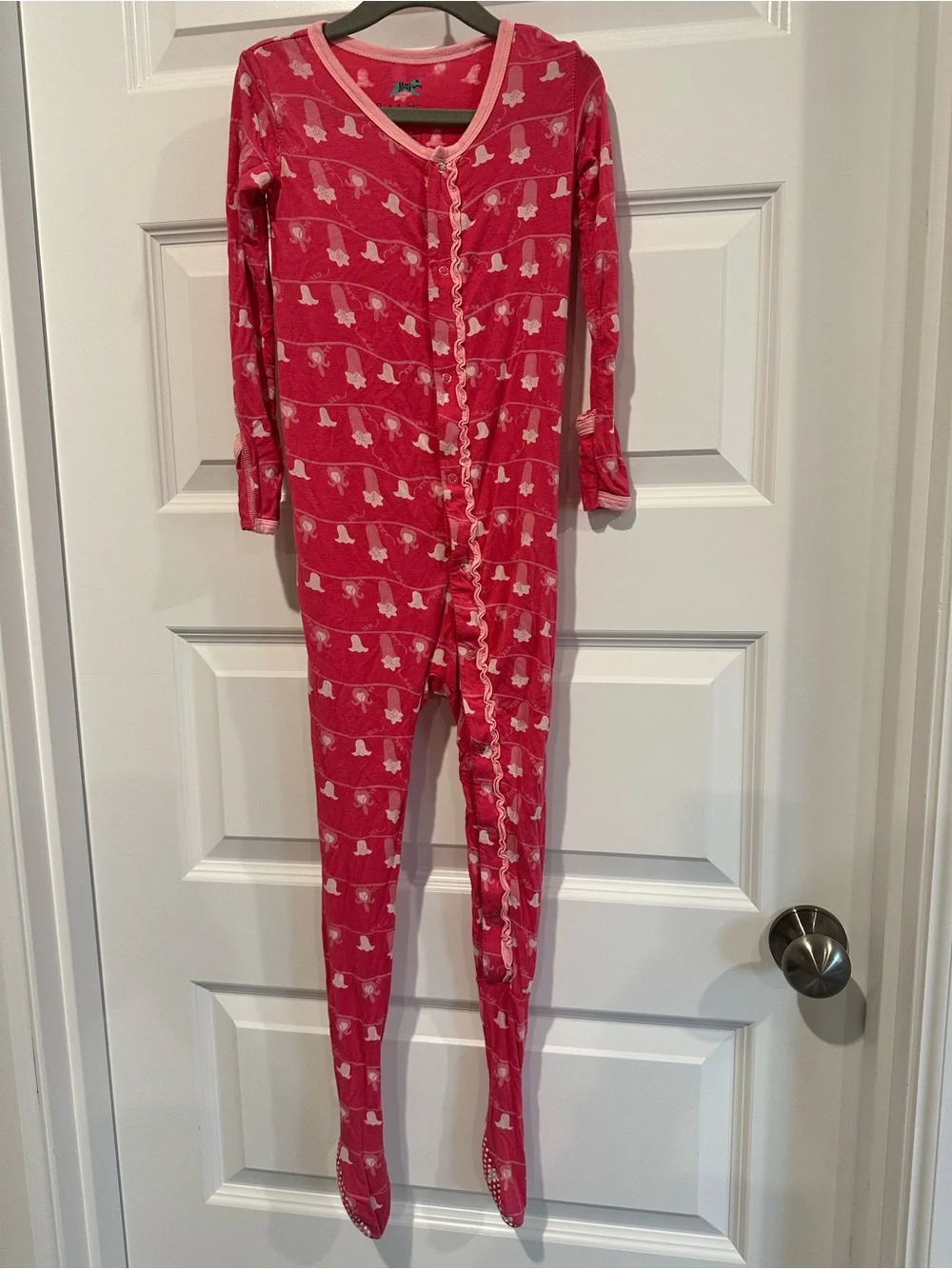 Kickee Pants Catch a Tiger Girls Size 5 Bamboo Footed One Piece Pajamas - EUC